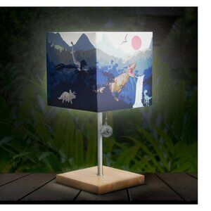 Jurassic Park Desk Table Lamp (Includes LED Light Bulb) Wooden Base New